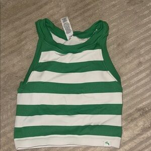 JoyLab Green and White Tank Top